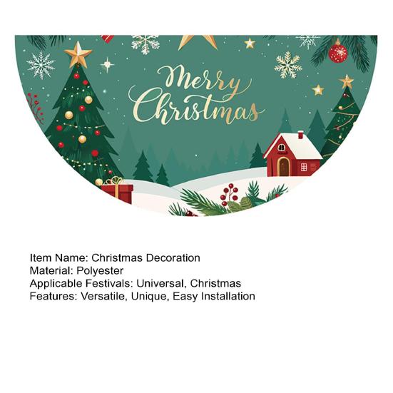 Christmas Banner Half Fan Banner Flag for Indoor Outdoor Holiday Party Decor Polyester Door Curtain for Living Room Wall Fireplace