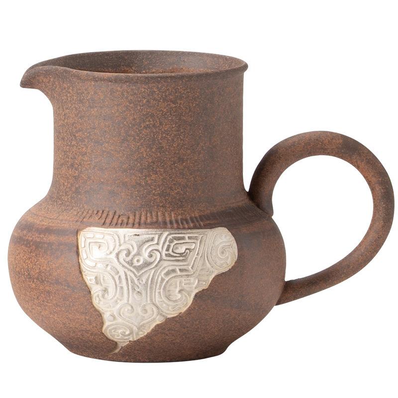 Old Clay Painting Silver Cup Retro Tea Set Ceramic Kung Fu Tea Set Tea Cup
