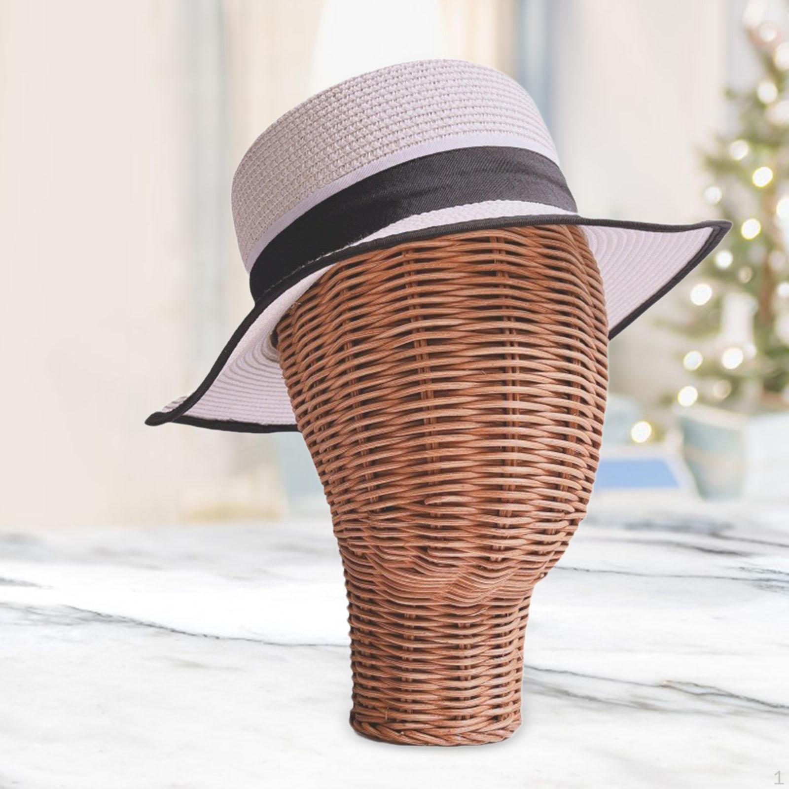 

Rattan Mannequin Head Stand Hat Display Holder Rack Multipurpose Lightweight Unique Wig