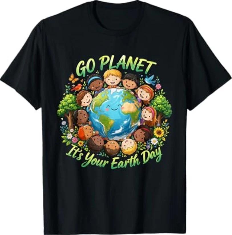 Go Planet Its Your Earth Day 2026 Teacher Cute T-Shirt XL