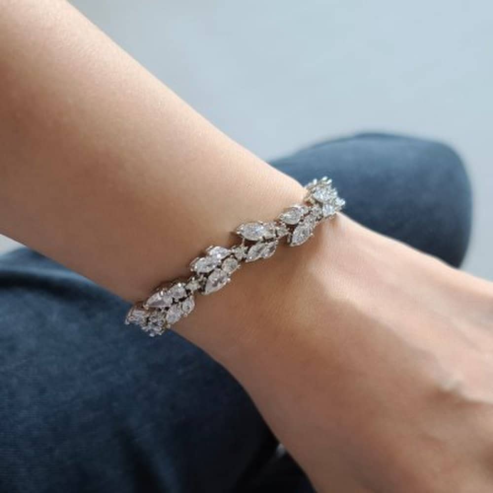 Leaf 2 Cubic Tennis Bracelet