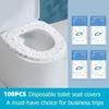 100pcs Disposable Toilet Seat Covers Soft Extra Thick and Double-Layer for Home and Travel Use Individually Wrapped Hygiene Pads