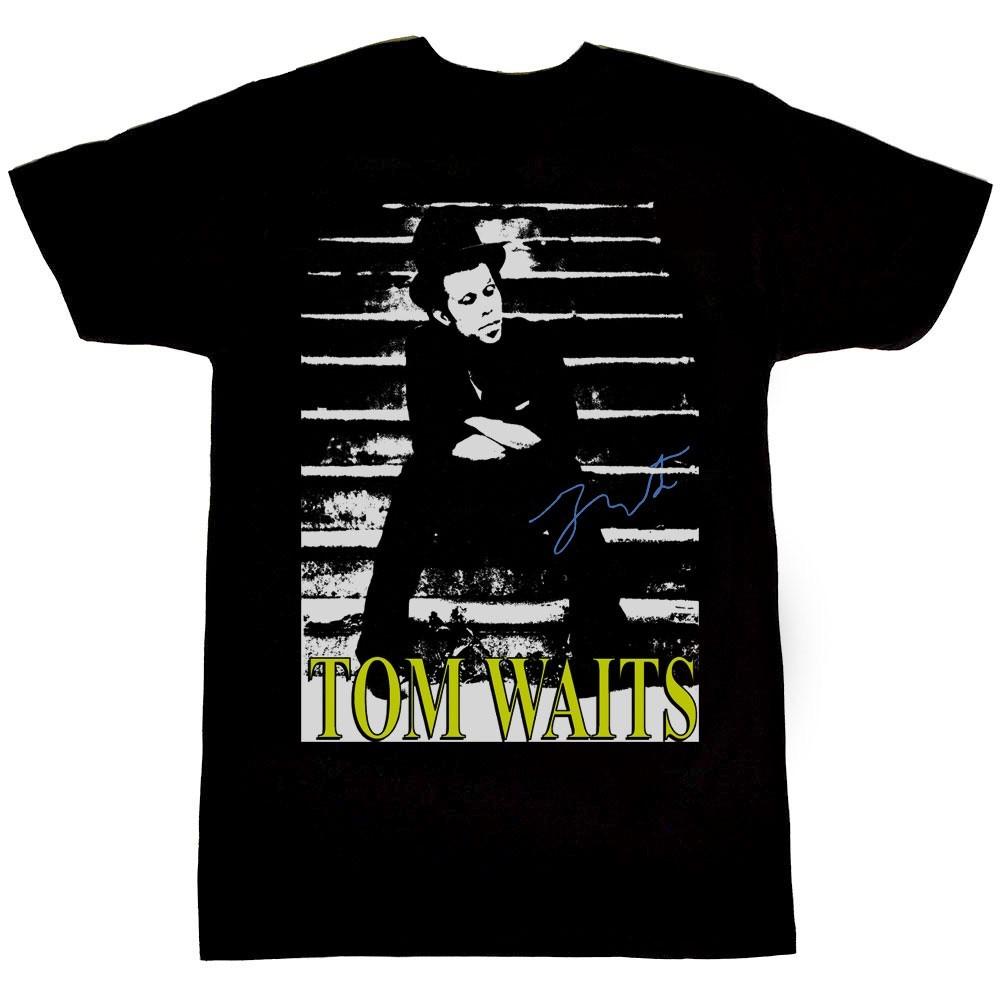 Vtg Tom Waits Gift For Fans Heavy Cotton Black All Size Unisex Shirt EN09 S разноцветный
