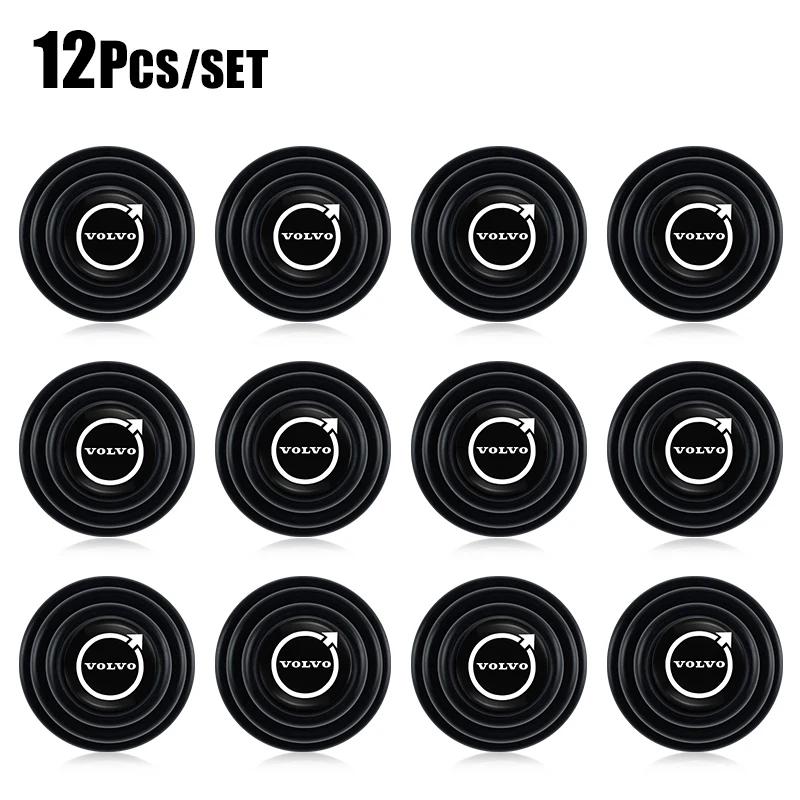 12Pcs Car Door Silicone Anti Shock Pad Sound Insulation Cushion Stickers For Volvo XC90 V90 V60 XC60 V40 S80 S60 S90 C40 XC40