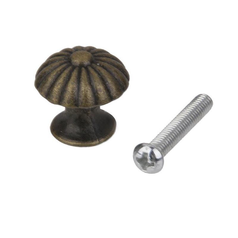 10PCs Zinc Alloy Single Hole Drawer Handle Retro Modern Drawer Cabinet Door Home Decoration Handle Round Pattern Handle