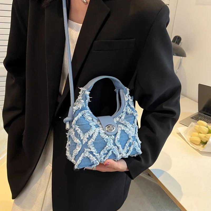 

Новая сумка через плечо Niche Internet Celebrity Same Denim Diamond Универсальная модная сумка через плечо через подмышку