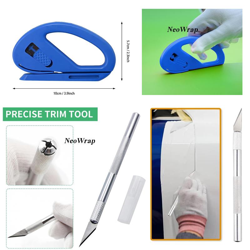 Window Film Tint Tools Large Felt Squeegee Safety Cutter Car Wrap Edge Trimming Squeegee Vinyl Wrap Tools Kit Decal Applicator