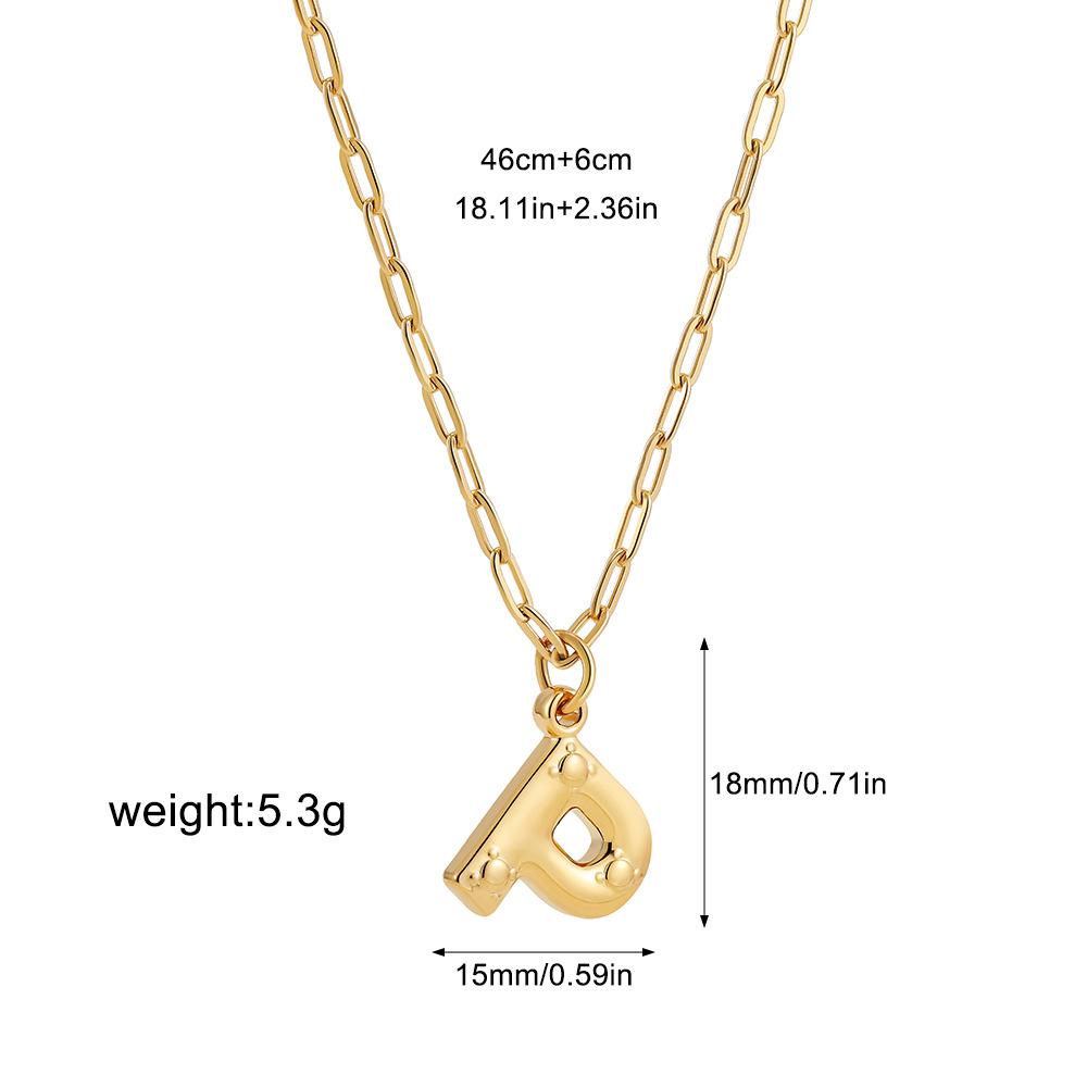 Stainless steel bubble English 26 letter necklace pendant personalized three-dimensional collarbone chain with jewelry