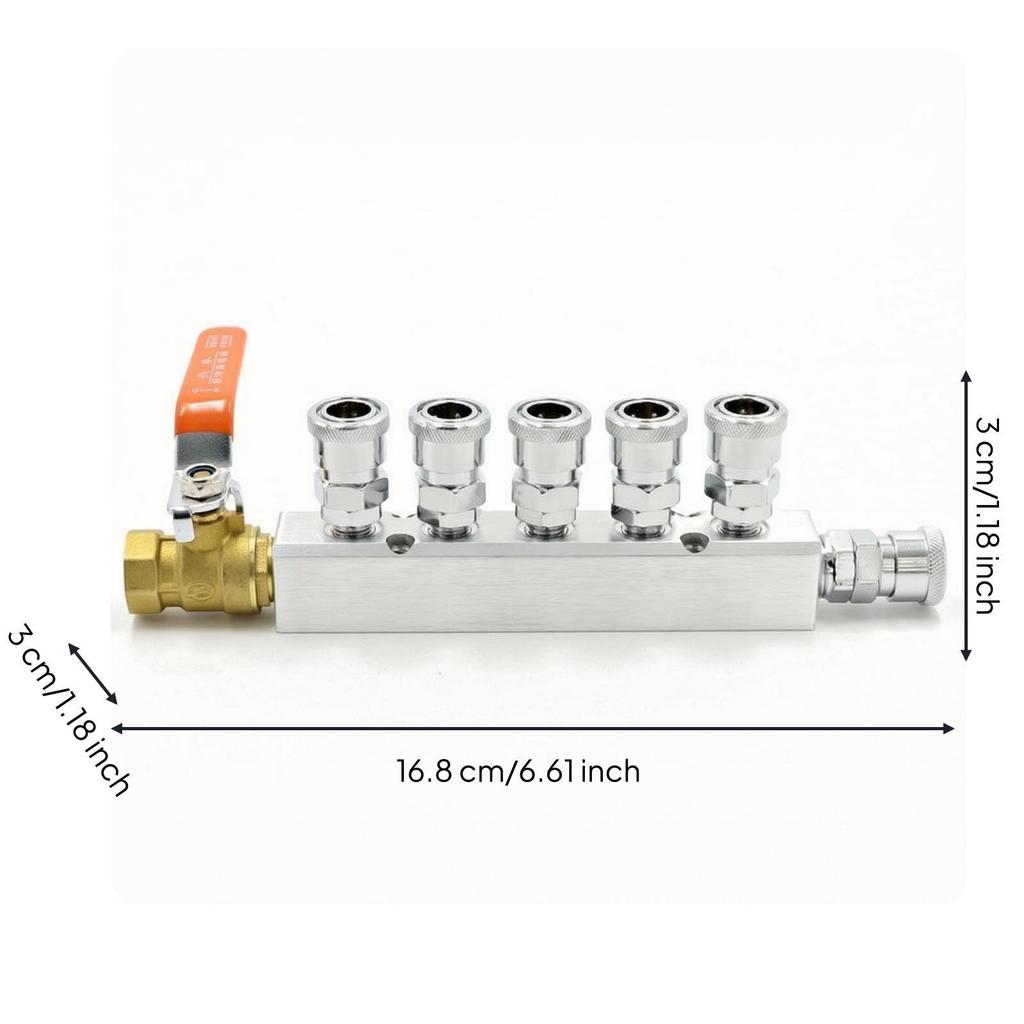 Pneumatic Manifold with Ball Valve Industrial-Grade for Technicians, Mechanics