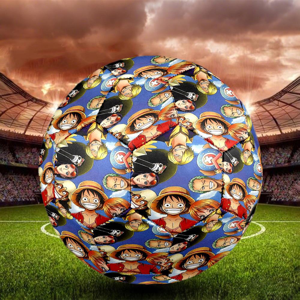 One Piece Print Size 5 Soccer Ball, Standard Match Football for Sports Game and Team Practice, Ideal Gift for Soccer Fans