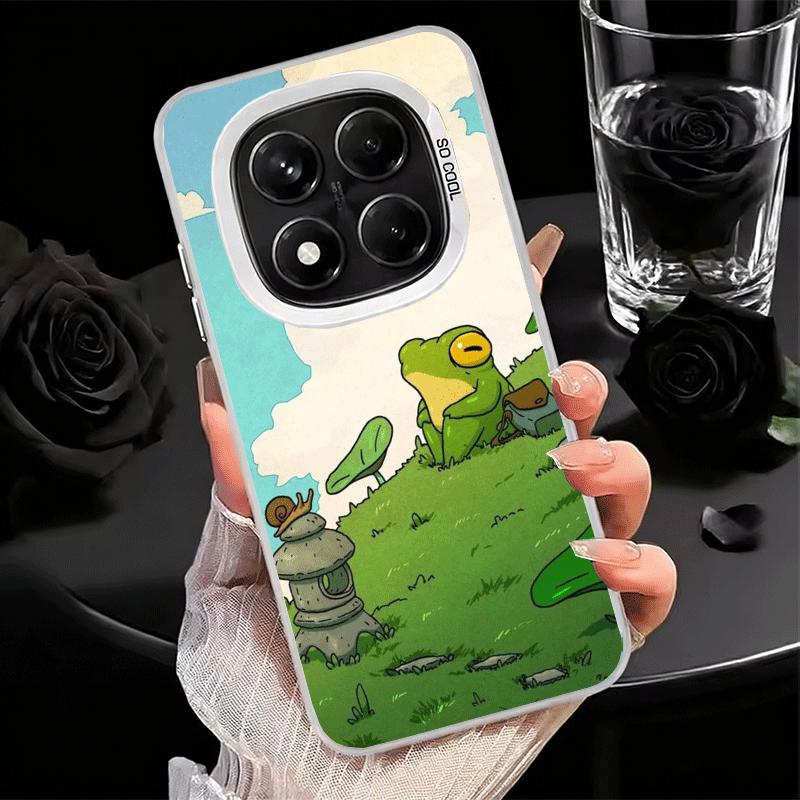 Cute Cartoon Frog Shockproof Phone Case for Xiaomi Redmi Note 15 14 13 12 Pro Plus 11 11S 11T 5G Cover Anti Fall Fundas