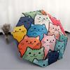 1pc Cat Pattern Automatic Umbrella   Auto Open/Close Folding Umbrella with  8 Rib Frame, 3 Fold Compact Umbrella for Men & Women