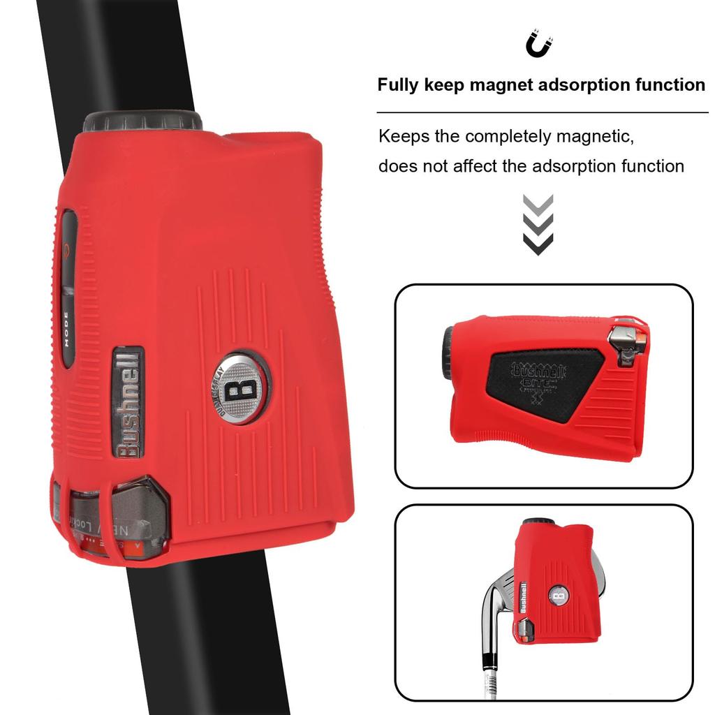 Custodia in Silicone JAWEGOLF per Telemetro da Golf Bushnell Pro X3 (Rosso)