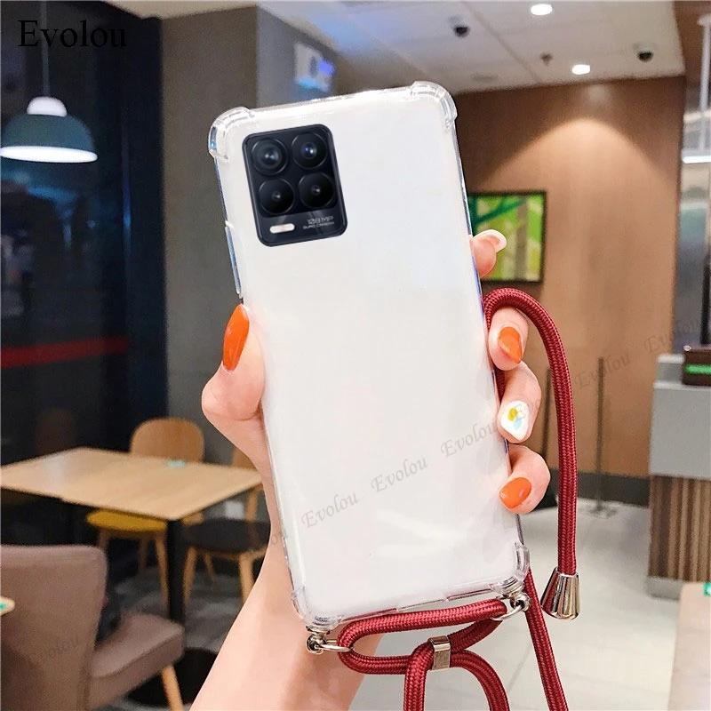 Crossbody Lanyard Case For Tecno Spark 20 Pro Plus 20C 10 9T 8P 7P Transparent Shockproof Soft Silicone Cover For Spark GO 2024