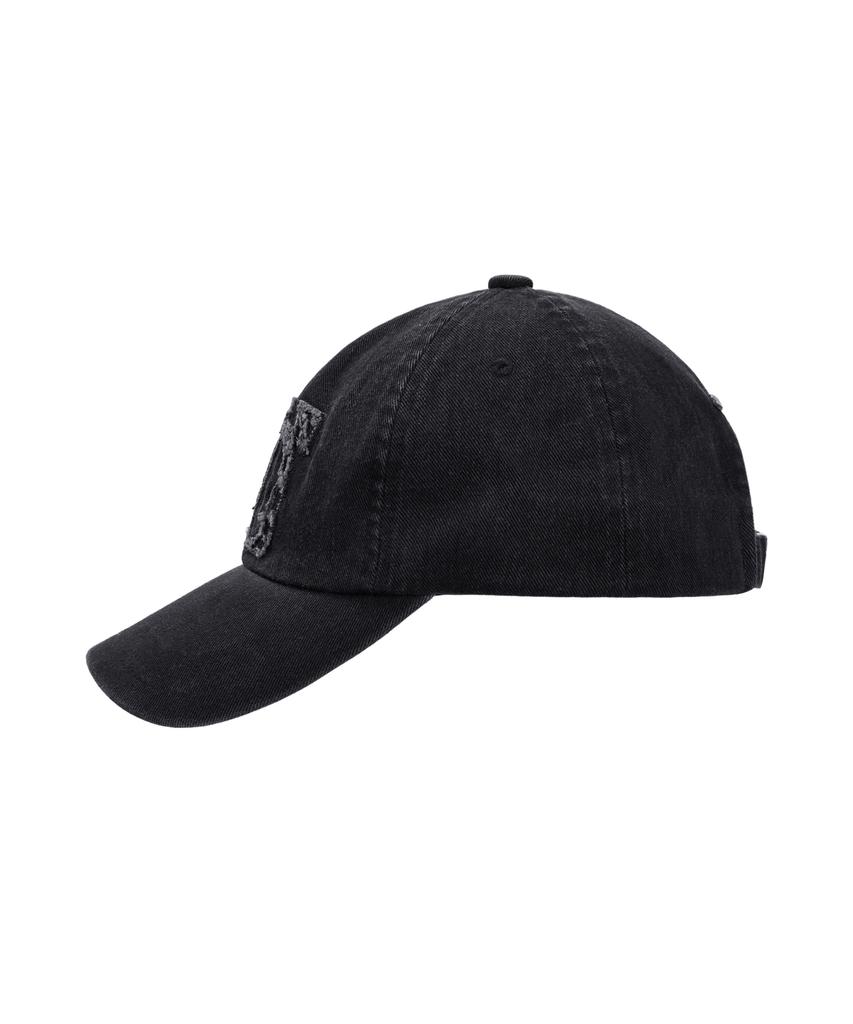 Teulimingbeodeu Raw Cut Damage Denim Cap [ Black ]
