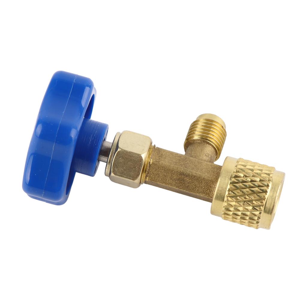 Universal Refrigerant Safety Valve Brass 1cm Diameter Cylinder Valve Replacement for Home Air Conditioner Yellow
