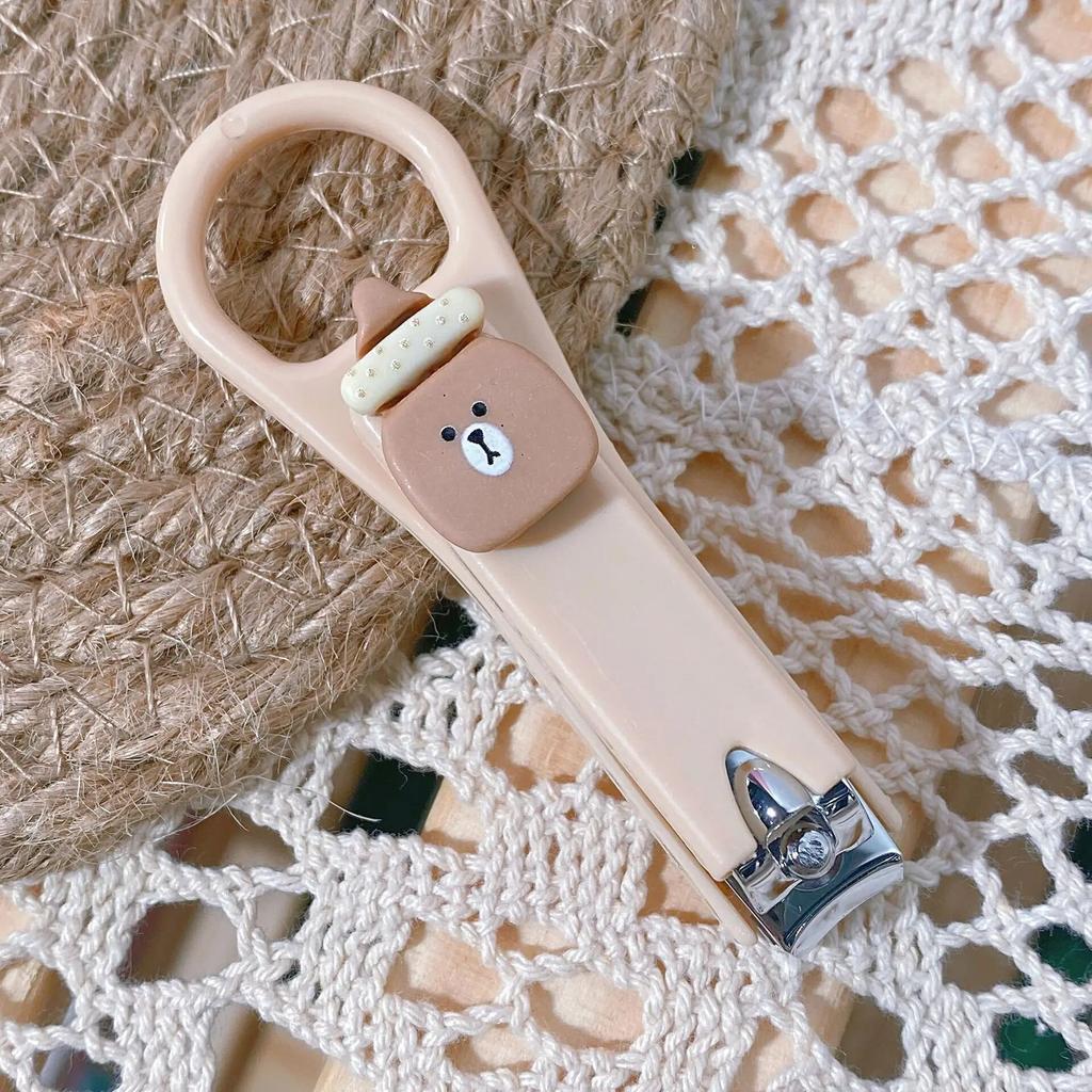 New Cute Cartoon Bear Bunny Nail Clippers Anti Splash Nail Trimmer Baby Nail Care Accessories Manicure Tools