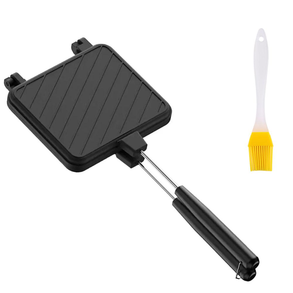 Vysokoteplotně odolný oboustranný sendvičovač Multifunkční pro snídaně, lívance a omelety Kempingové BBQ náčiní