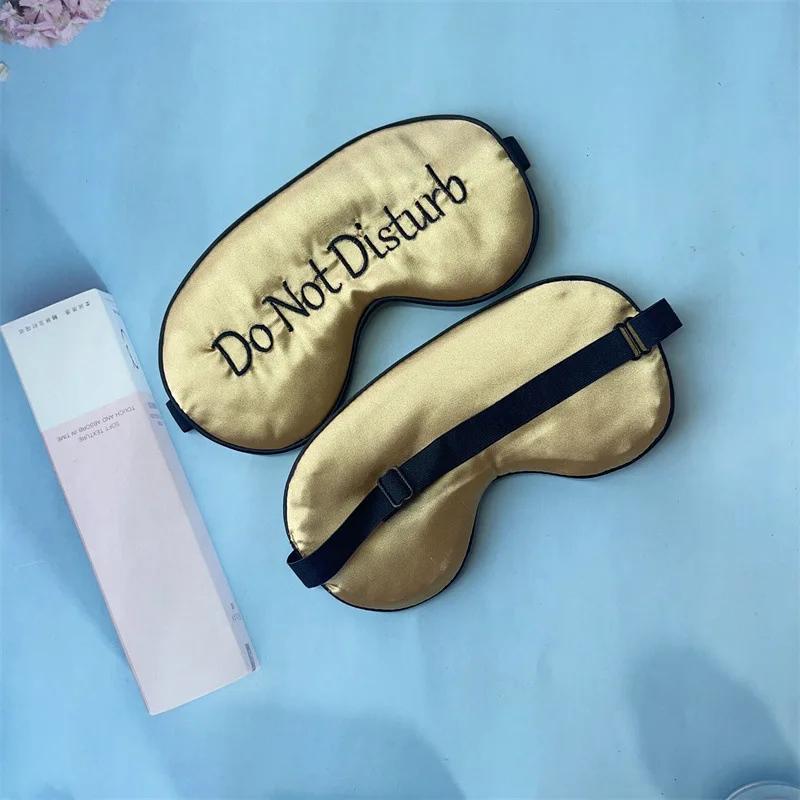 Embroidered Silk Sleep Mask Silk Eye Mask Soft Blackout Blindfold With Adjustable Strap Sleeping Eye Cover Mask For Travel