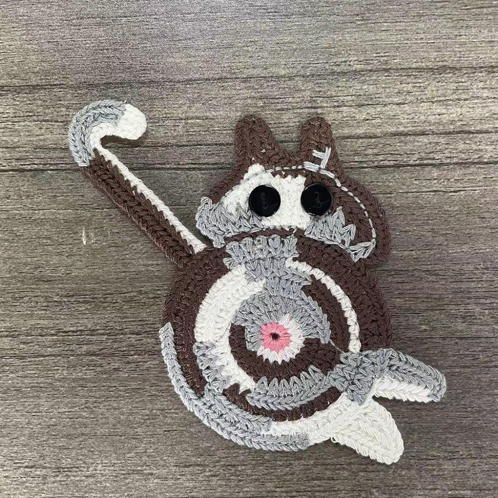 Cute Cat Butt Coasters Knitted Non-Slip Crochet Drink Mat Heat-Resistant Easy To Clean Cute Cat Coasters Table Protection