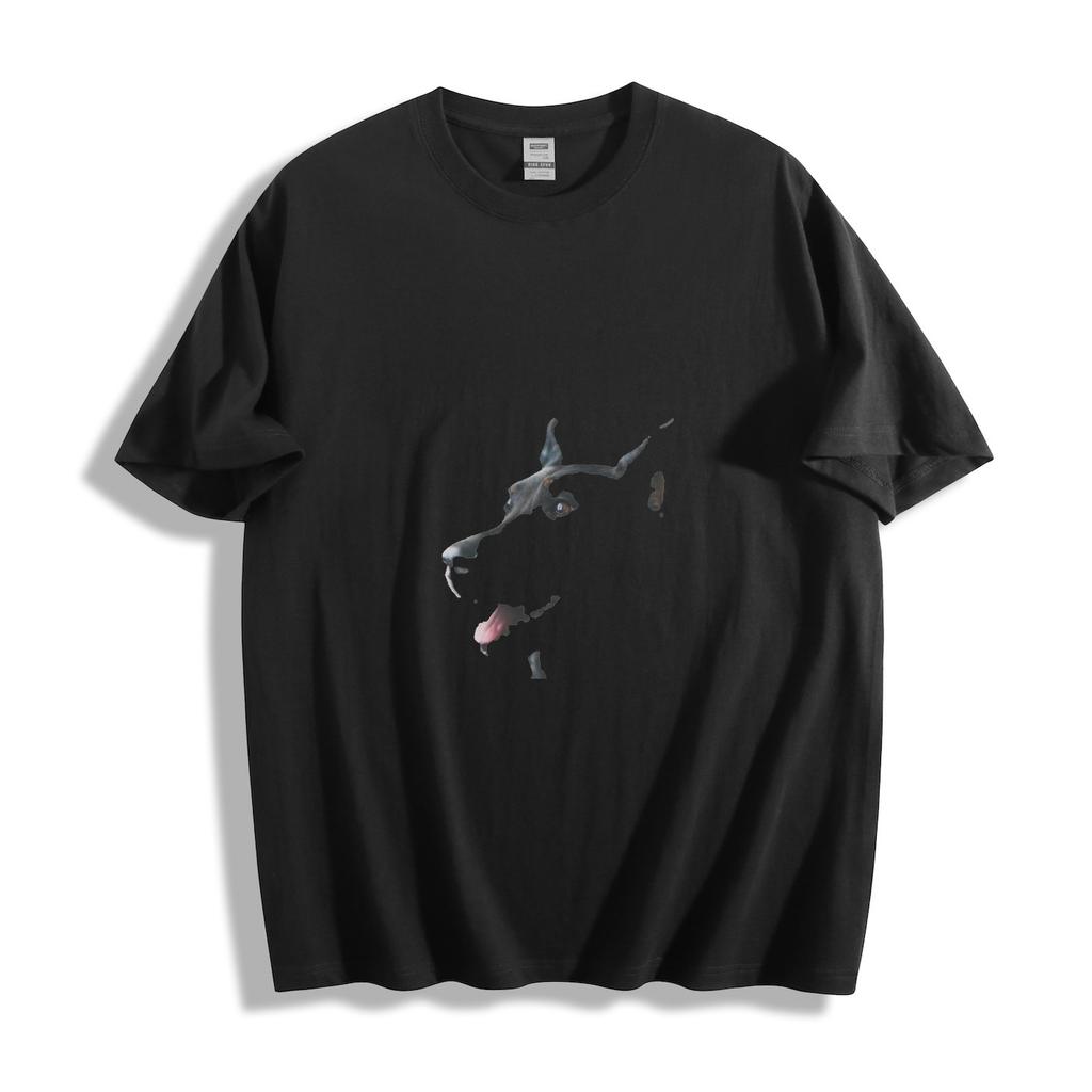Stylized Doberman-Like Dog Graphic T-Shirt Mens Womens Tees Top