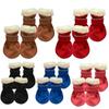 4Pcs Winter Waterproof Warm Non-slip Snow Boots for Small Dogs Puppy Outdoor Walking Pet Paw Care Sock Booties