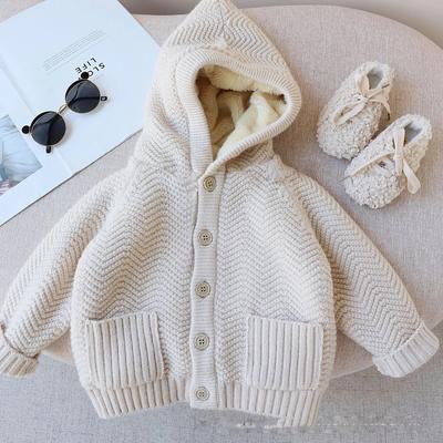 Herfst- en winterkleding meisjes verdikte capuchon plus fleece trui jaszakken dames baby kindervest