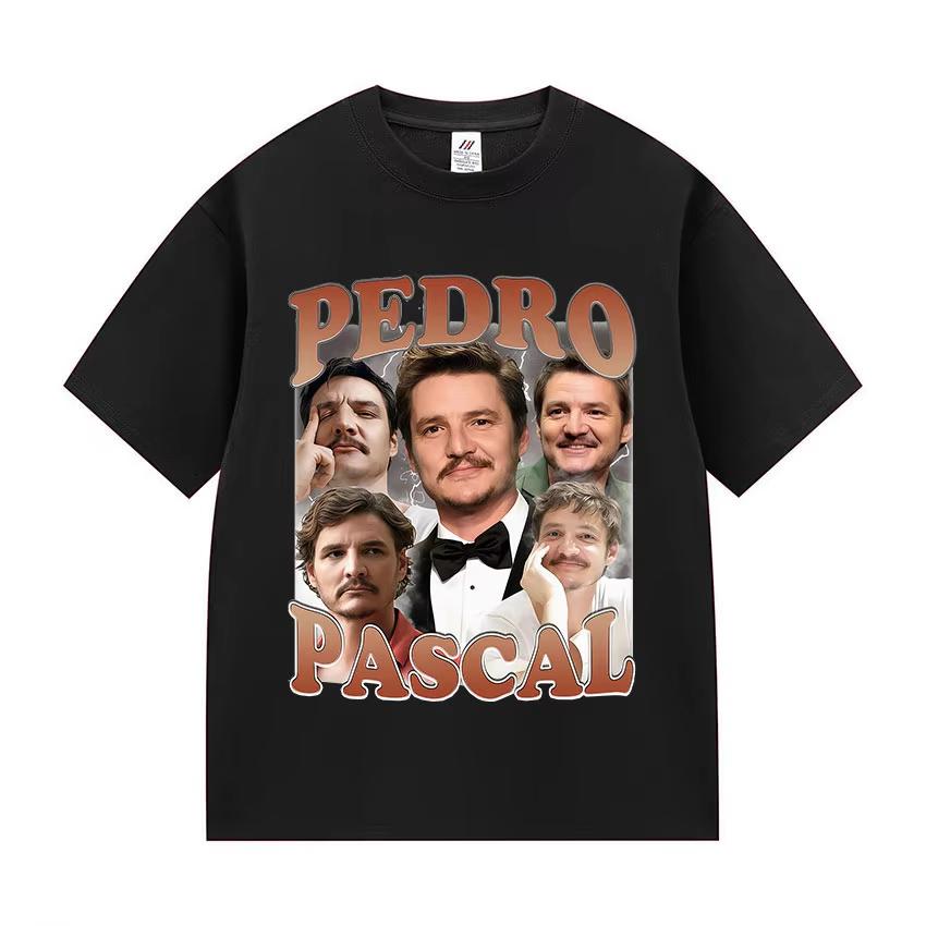 2026 Actor Pedro Pascal Movie Graphic T Shirt Men Women Retro High Quality Fashion Clothing T-shirts Short Sleeve Casual Clothing