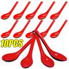 1-10 Stück Imitation Porzellan Geschirr Saucenschalen Ramen Wonton Suppenlöffel Japanische Reisschaufeln Rote und Schwarze Löffel Küchenbesteck