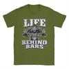 Life Behind Bars Motorcycle Skull Badass T Shirt Summer  Fashion T Shirts Adult  Cotton O Neck Plus Size Tees Awesome Tops