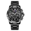 Men’s Quartz Watch Waterproof Luminous High-End Casual Wristwatch for Men Fashion Luminous Dial Calendar Stainless Steel Band