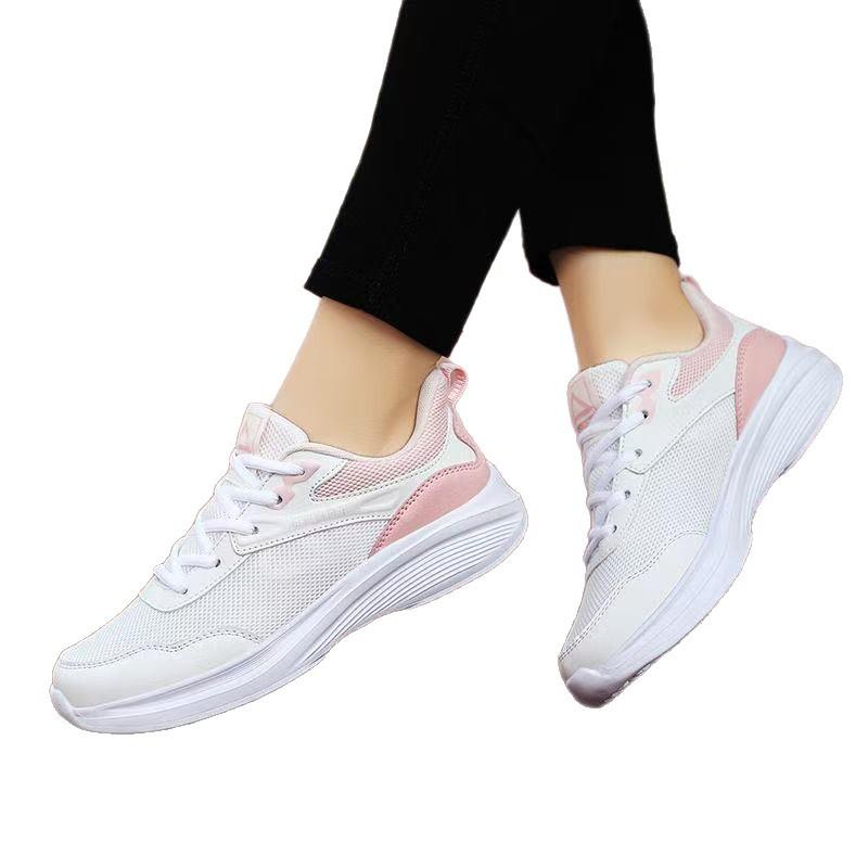 New mesh shoes women's breathable mesh shoes mesh sports running shoes lightweight, flat student casual shoes soft sole