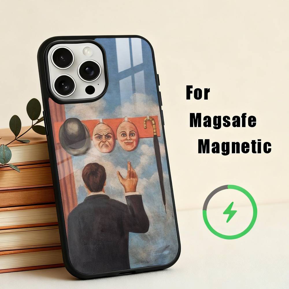 R-Rene M-Magritte A-Art   Phone Case For iPhone17,16,15,14,13,12,11 Plus,Pro Max Magnetic For Magsafe Wireless Charging