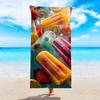 1 pièce serviette de plage imprimée crème glacée, serviette de plage absorbante à séchage rapide élément été, serviette de voyage natation yoga gym sports