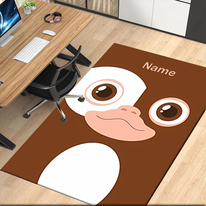 Custom Name Gremlins Printed Carpet, for Office Chair Living Room Bedroom Kitchen Room Decor Gifts.