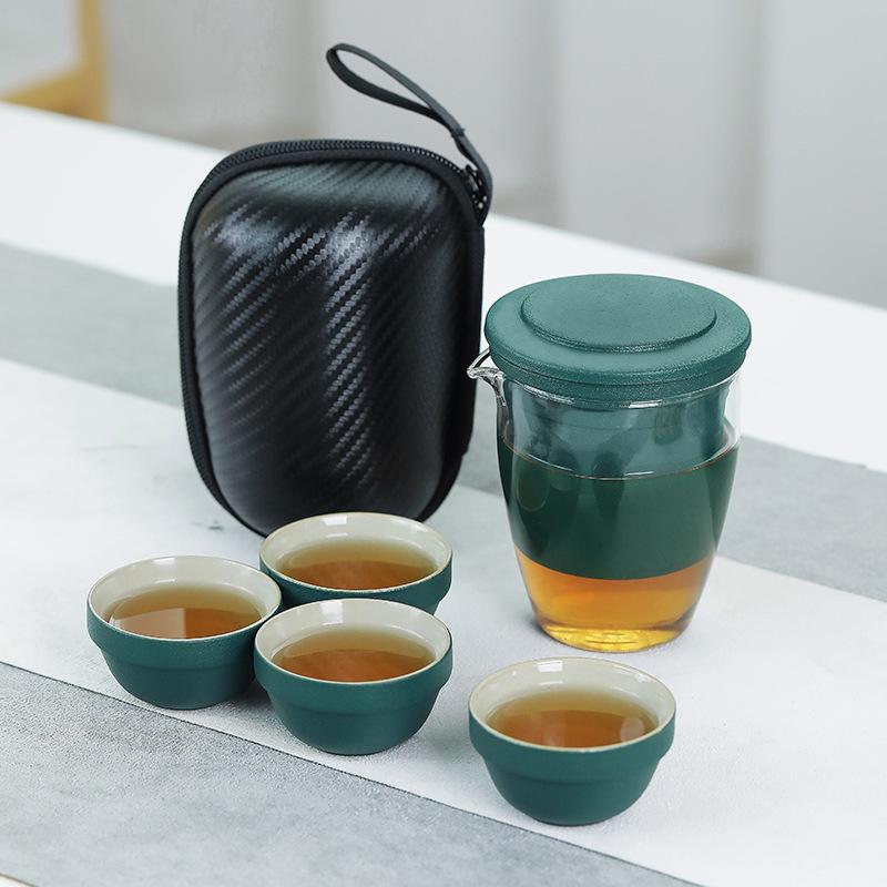 Travel tea set Outdoor tea cup Kuaike cup Portable car Kung Fu tea set Tea separation Mid-Autumn Festival gifts