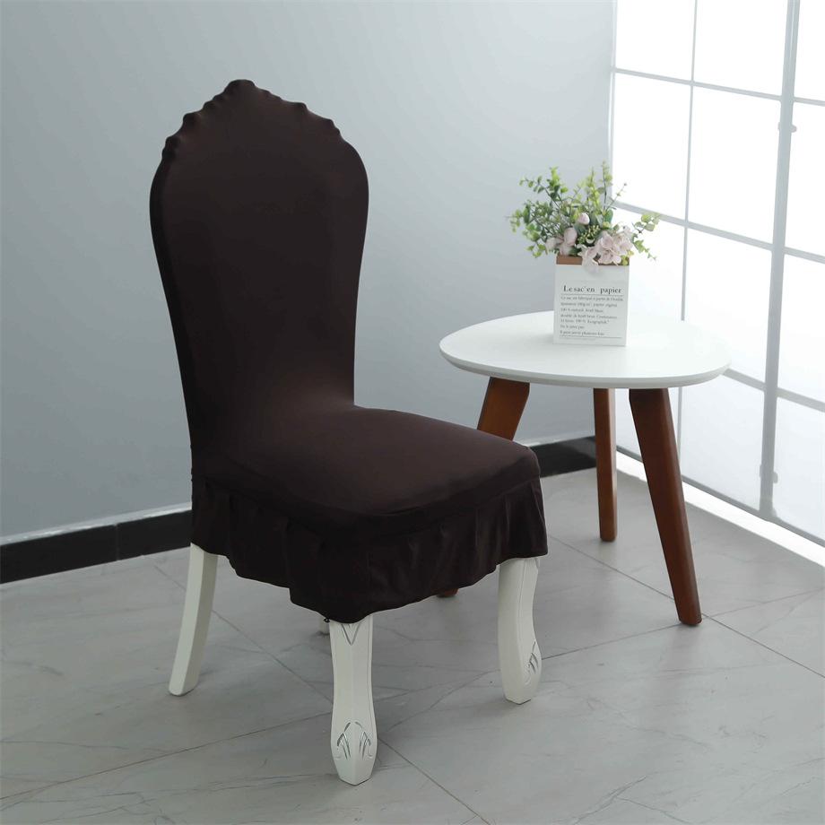 

Европейский чехол на юбочный стул Отель Отель Рюши Край Бытовой Эластичный Чехол на Обеденный Стул European Skirt темно-коричневого