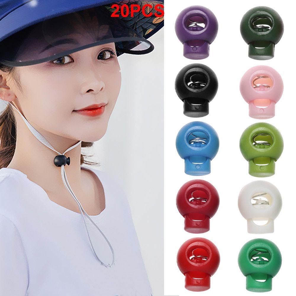 20pcs High Quality 6mm Hole Sportswear Accessories Cord Lock Bean Plastic Stopper Toggle Clip Apparel Shoelace