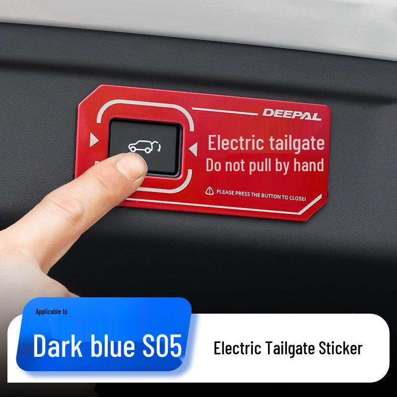 Deep Blue S05 Electric Tailgate Trunk Reminder Sticker - Car Accessories