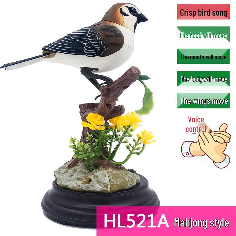 Hlasově ovládaná elektrická hračka Malý ptáček se simulací pohybu a zvuku aktivovaná indukcí