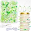 Approximately Acrylic Beads Craft Handmade Kit with Elastic Bead Set for Handmade Making Toy for Bead Handmade Green 360-440 Kit, Holes, Cord,