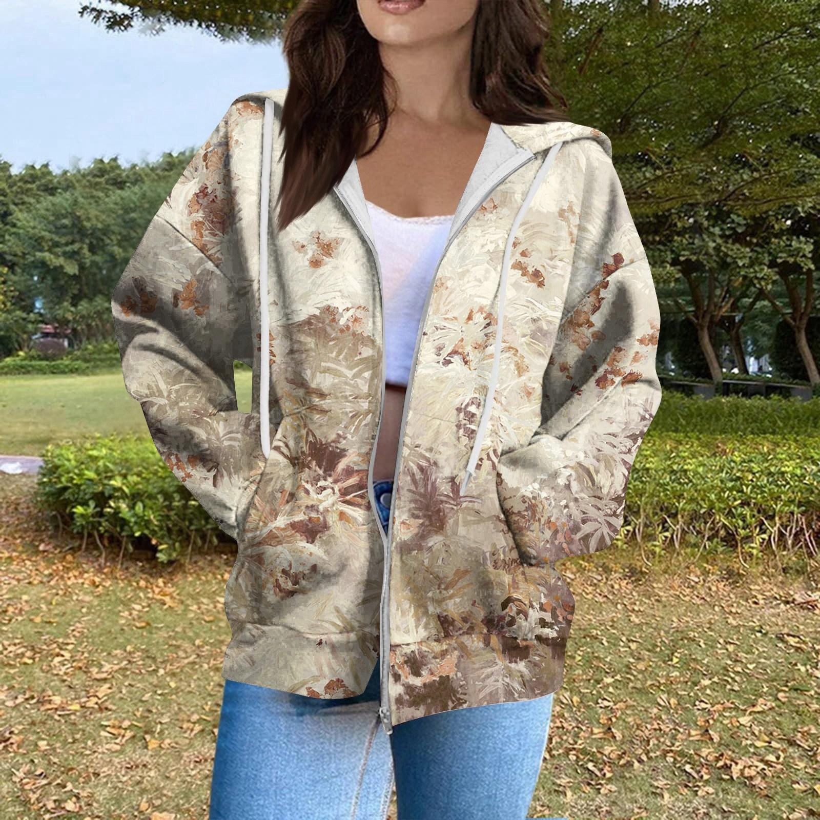 

Женская модная повседневная толстовка с принтом на Хэллоуин, длинный рукав с карманом, кардиган, куртка, пальто с капюшоном на молнии XL жёлтый