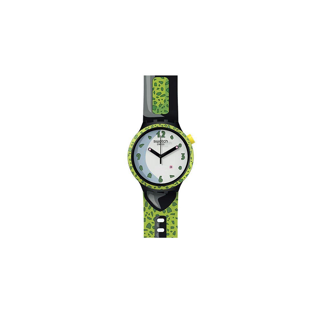 Swatch Goku X Collaboration Series Quartz Movement 30M Water Resistant Watch 47Mm Floral Dial Plastic Case Silicone Strap Unisex watches SB01Z401 SB01Z401