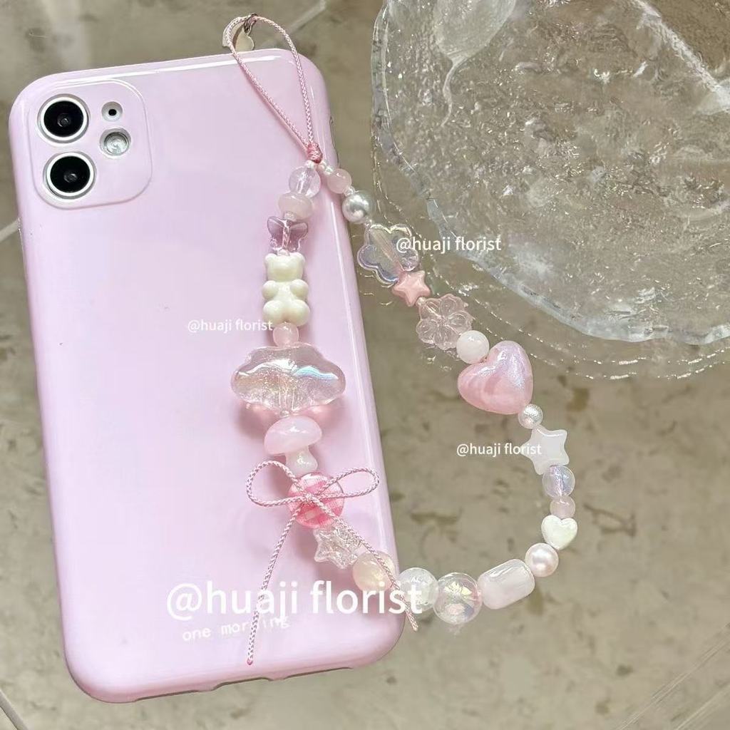 Girl Heart Cloud Phone Strap With Pvc Cord For Mobile Phone Decoration