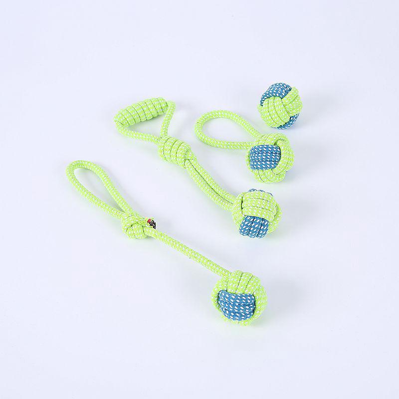 Durable Cotton Rope Pet Toy Set: Teething & Knotted Ball Toys for Cats and Dogs