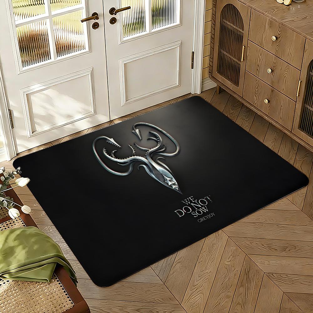 House Targaryen Logo Floor Mat Soft Thickened Absorbent Non-Slip Bedroom Living Room Door Mat Home Decor Flannel Rugs
