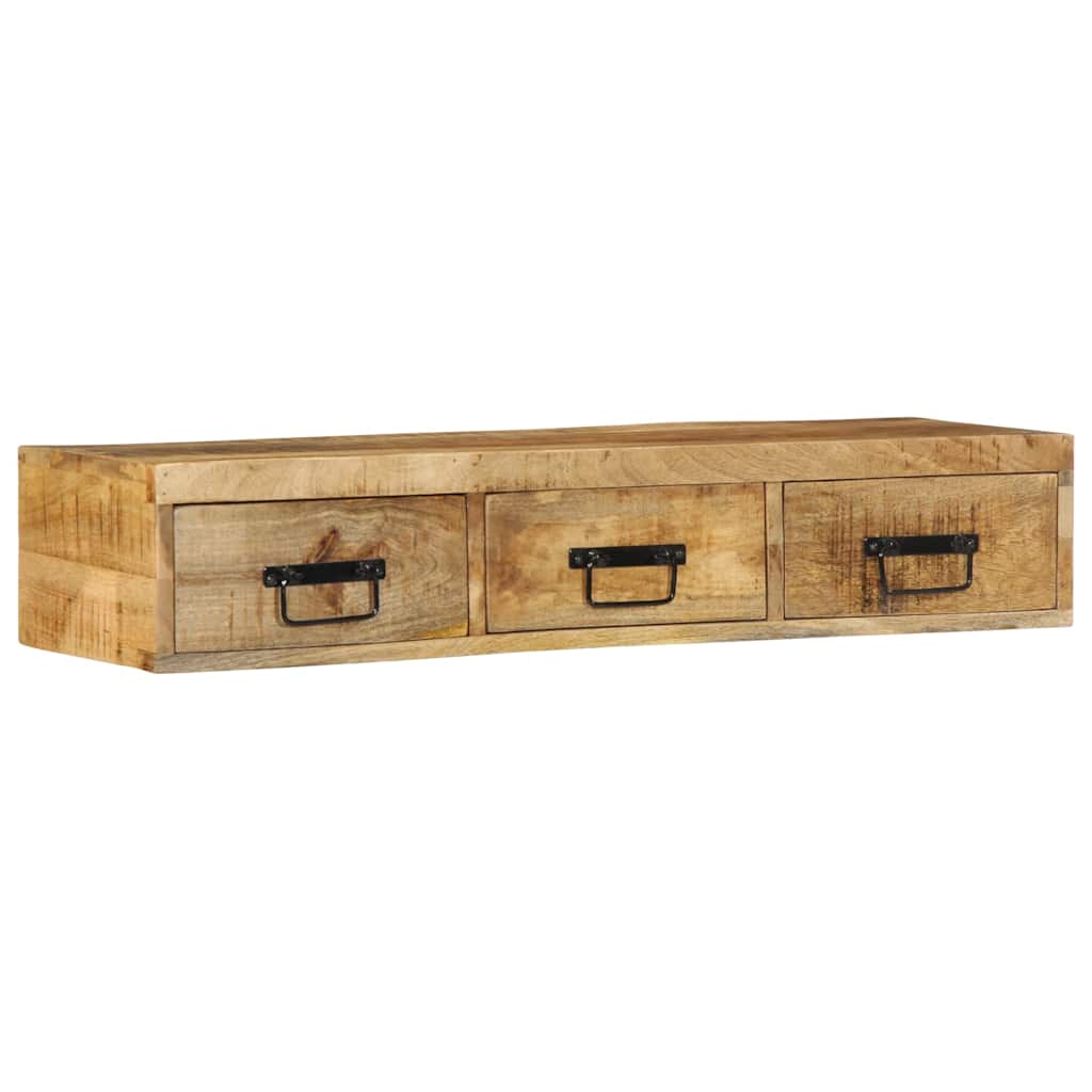 TV Wall Cabinet 100x30x19 Cm Raw Mango Wood