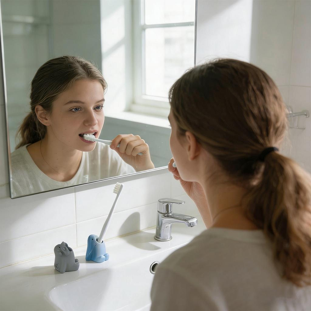 Wind Kreativer Cartoon-Tier-Zahnputzbecherhalter, Niedlicher Kinder-Badezimmer-Zahnputzständer, Badezimmer-Aufbewahrungsregal und Dekoration