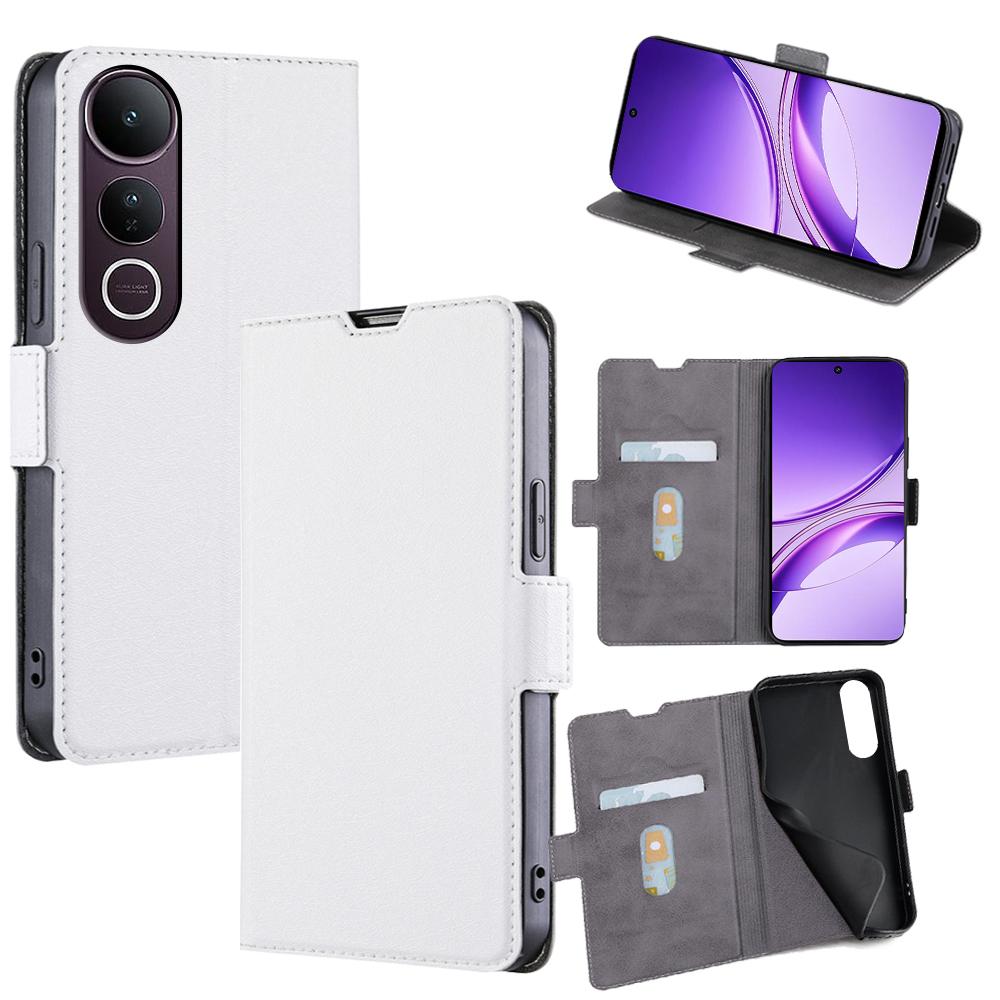 

For vivo V50 Lite 5G Case Card Holder PU Leather Phone Cover White