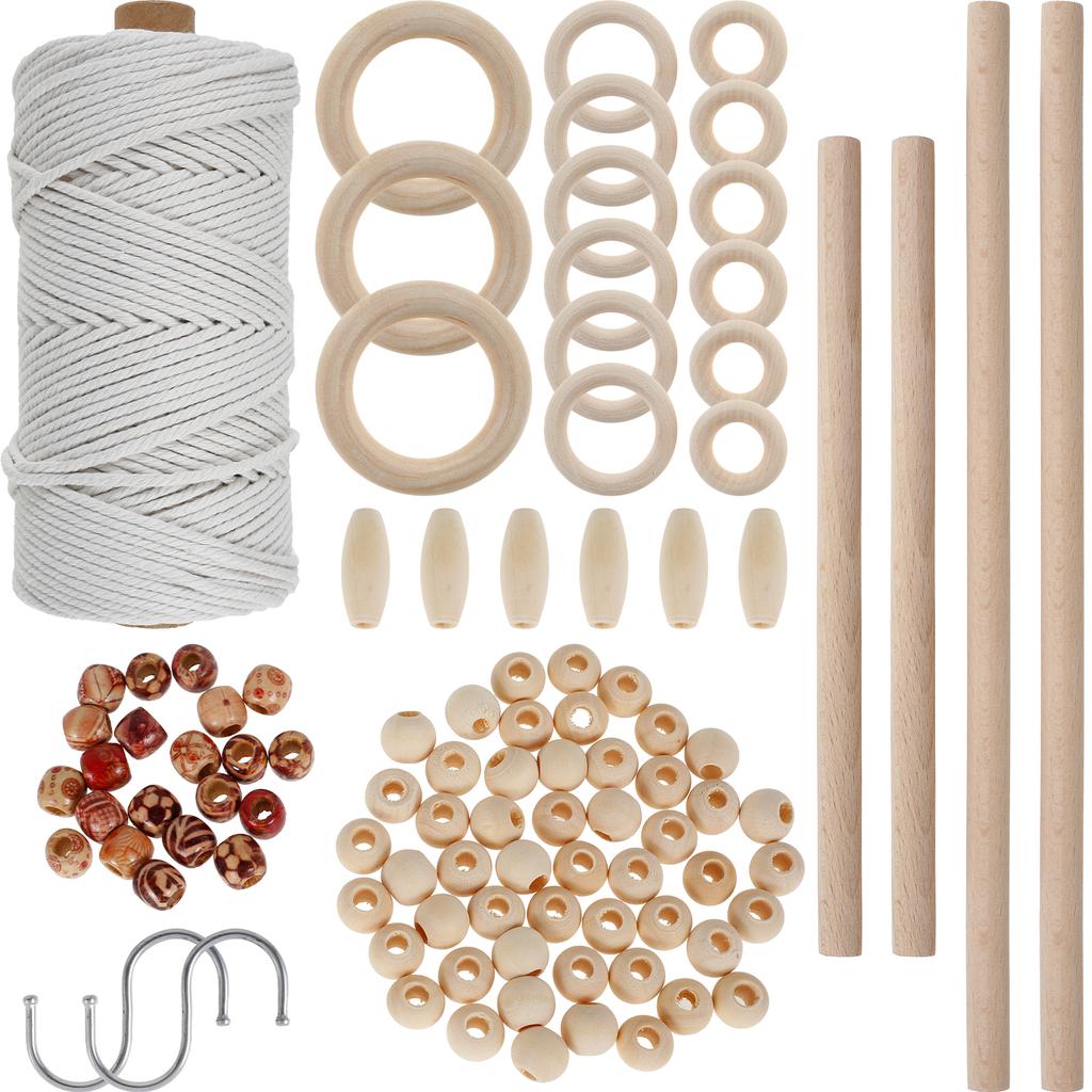 Macrame Beginner's Kit Natural Cotton Rope Macrame Wall Hanging Kit Complete Macrame Making Kit DIY Macrame Supplies